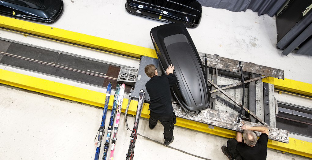 Image of roof box being tested