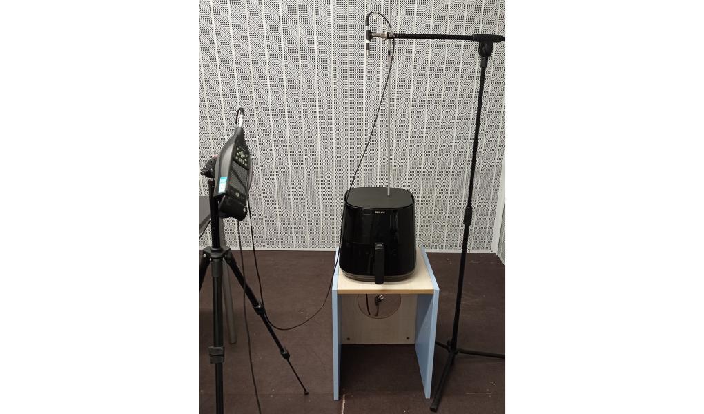 Mätning av ljudnivå under ett standardprogram. Foto: Eurofins